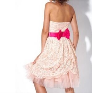 Betsey Johnson NWT pink sequined lace dress 2 xs